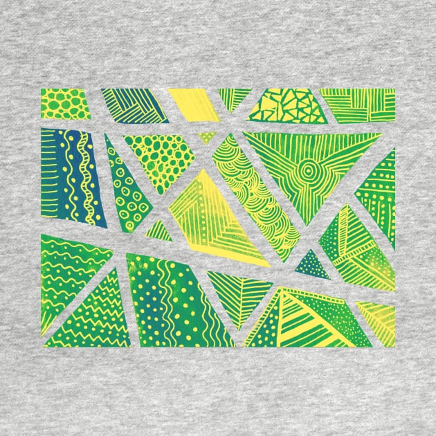 Geometric doodles - green and yellow by wackapacka